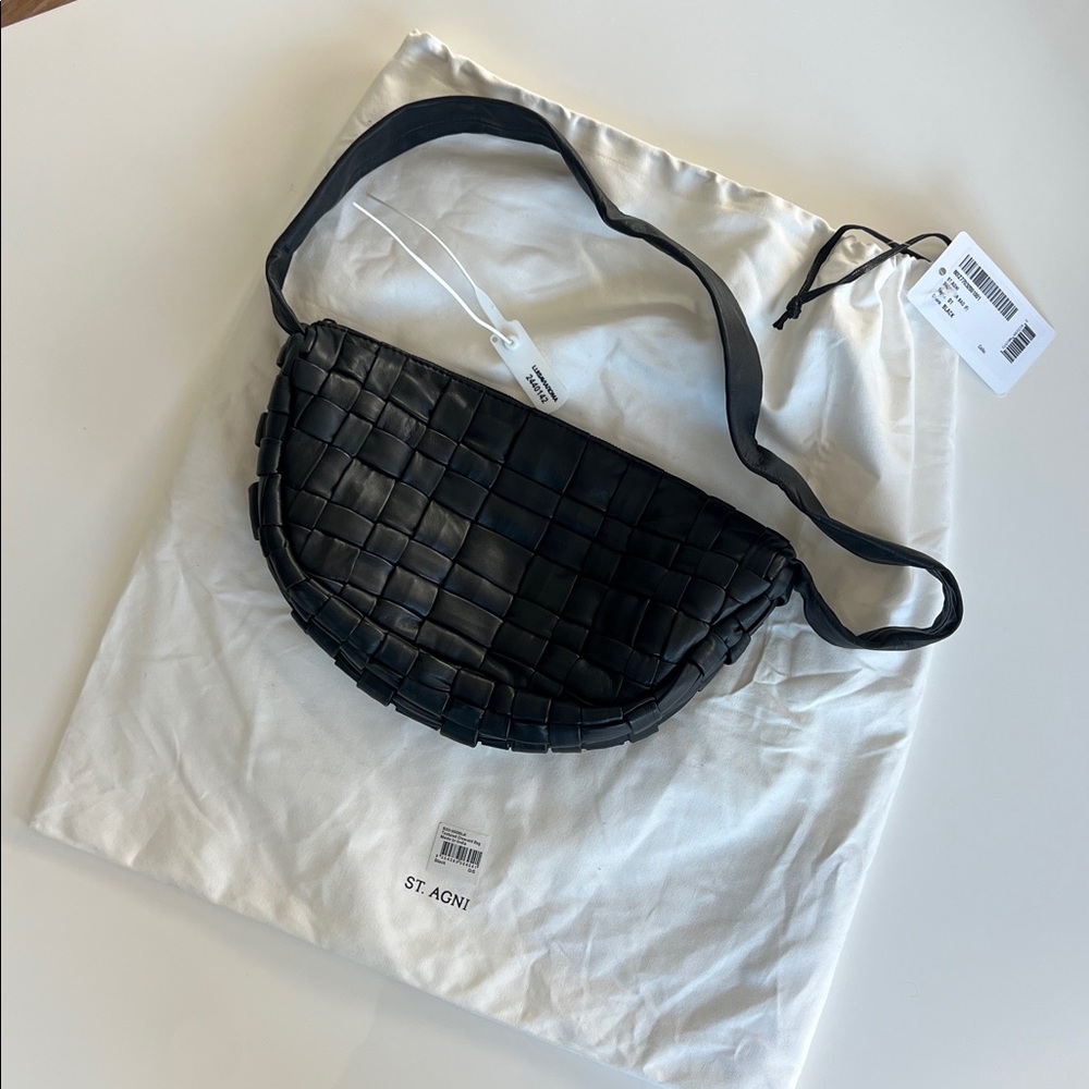 St Agni Textured Crescent Bag